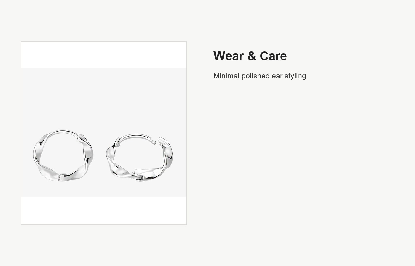 S999 Silver Mobius Hoop Ear Cuffs for Women detail image