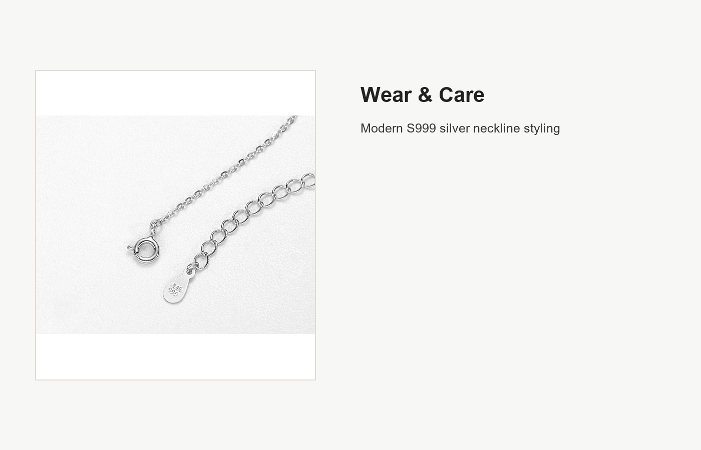 S999 Silver Cube Lariat Necklace with CZ Heart Accent detail image