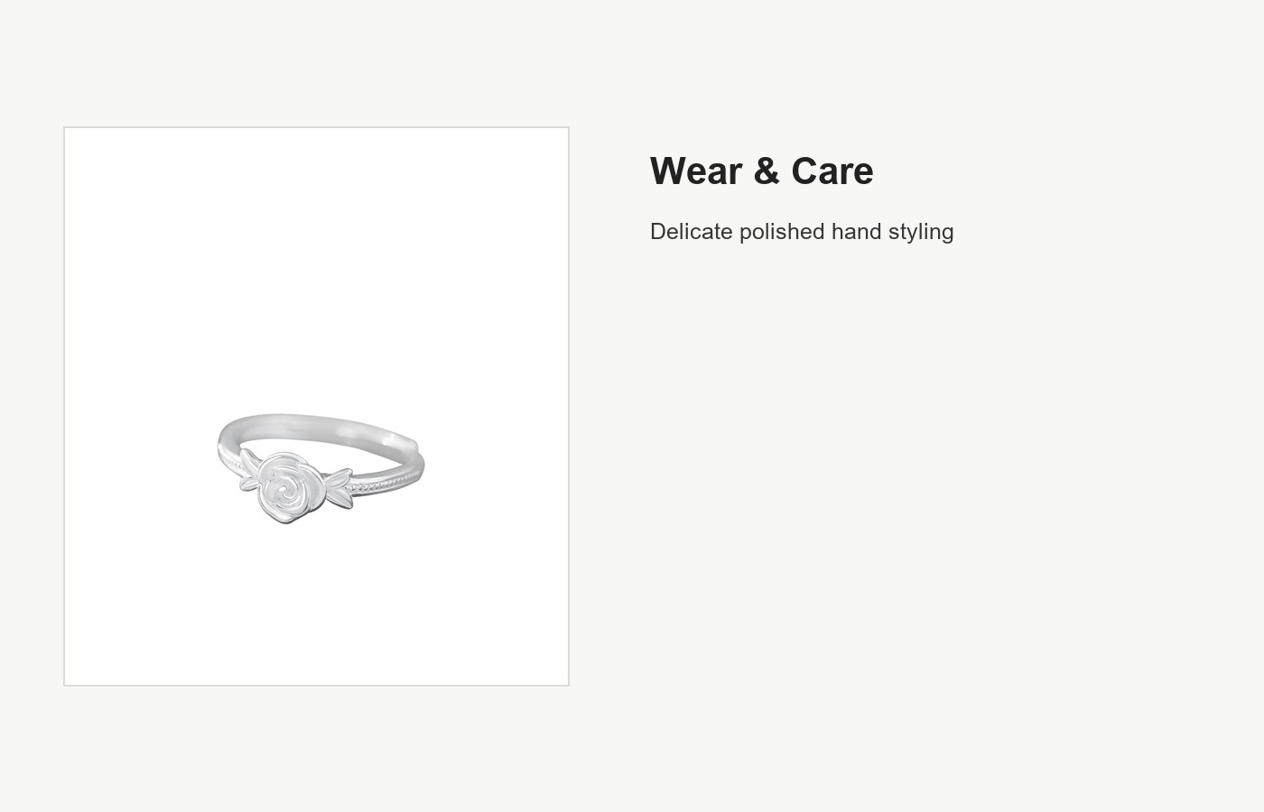 S999 Silver Rose Open Ring with Soft Floral Detail detail image