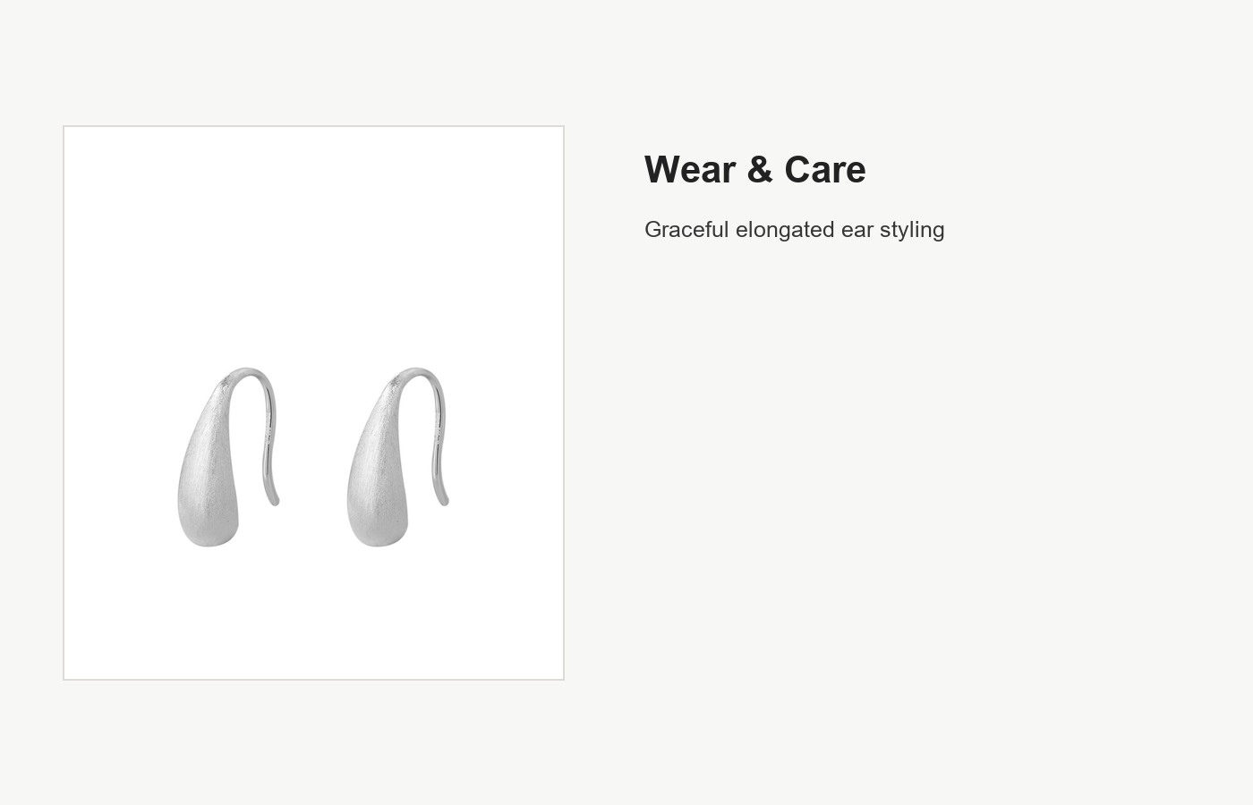 S999 Silver Teardrop Threader Earrings for Women detail image