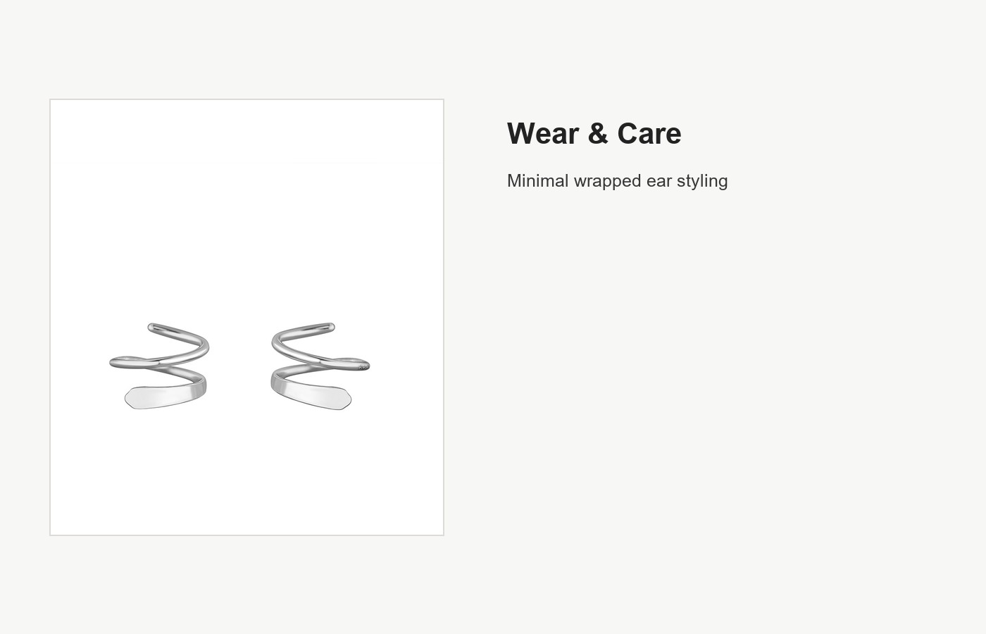 S999 Silver Wave Spiral Ear Cuffs for Women detail image