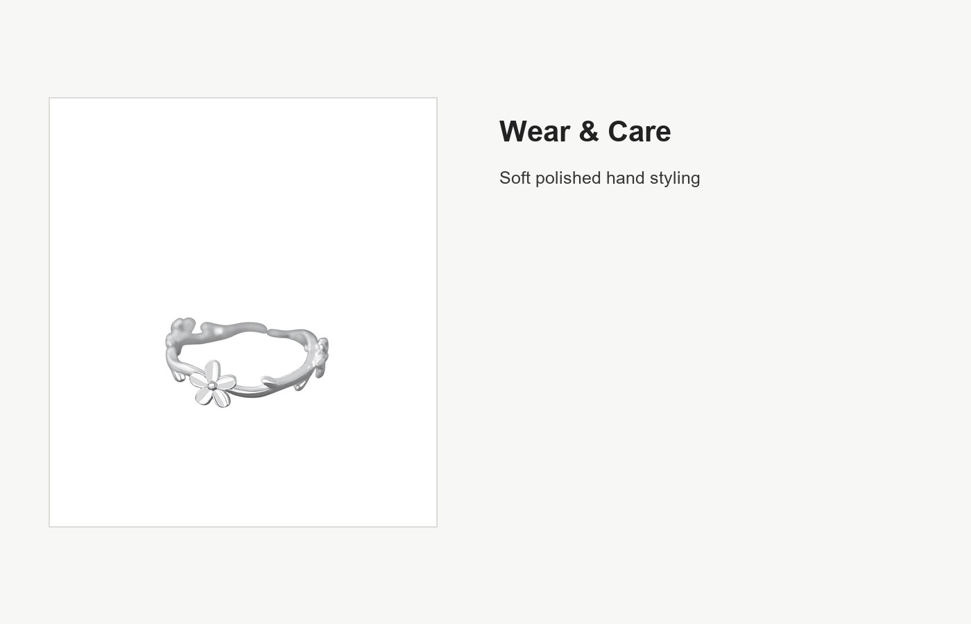 S999 Silver Flower Vine Open Ring for Women detail image