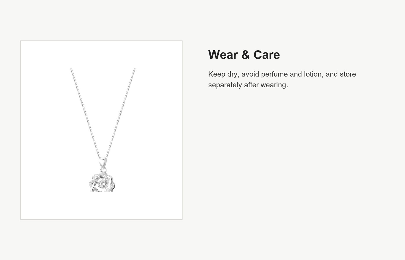 S999 Silver CZ Pendant Necklace for Women detail image