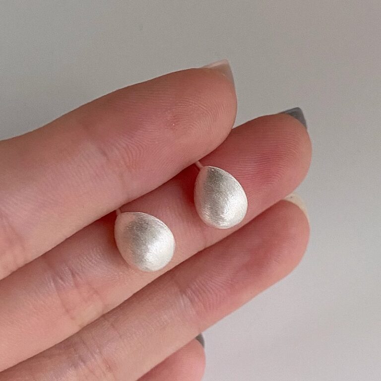 S925 Silver Bead Light Luxury Korean Style Brushed Stud Earrings for Women main image 1