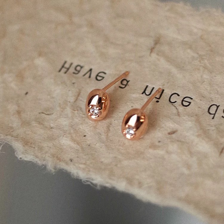S925 Silver Bead Sparkle CZ Stud Earrings for Women main image 1