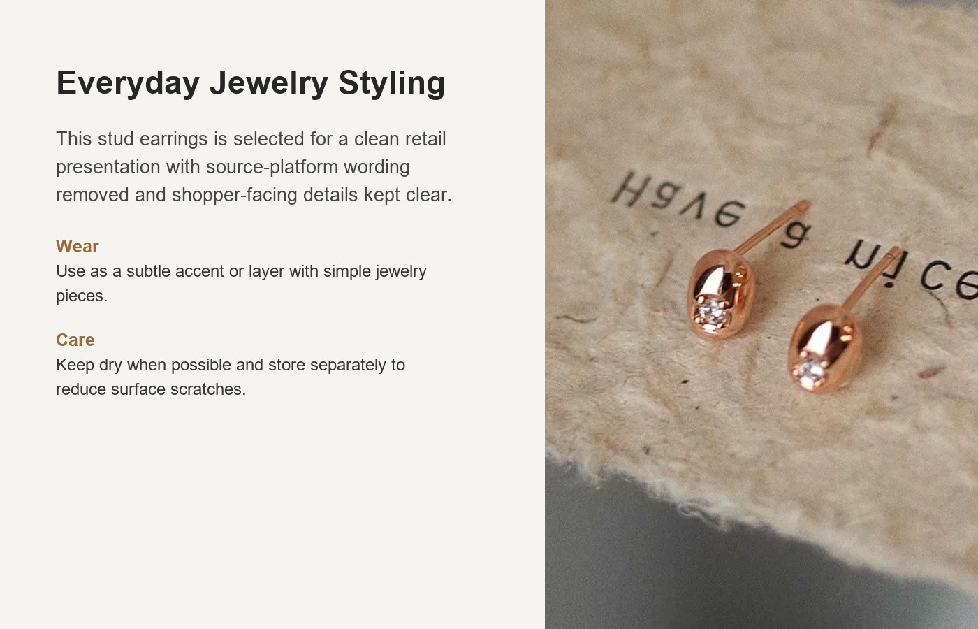 S925 Silver Bead Sparkle CZ Stud Earrings for Women detail image
