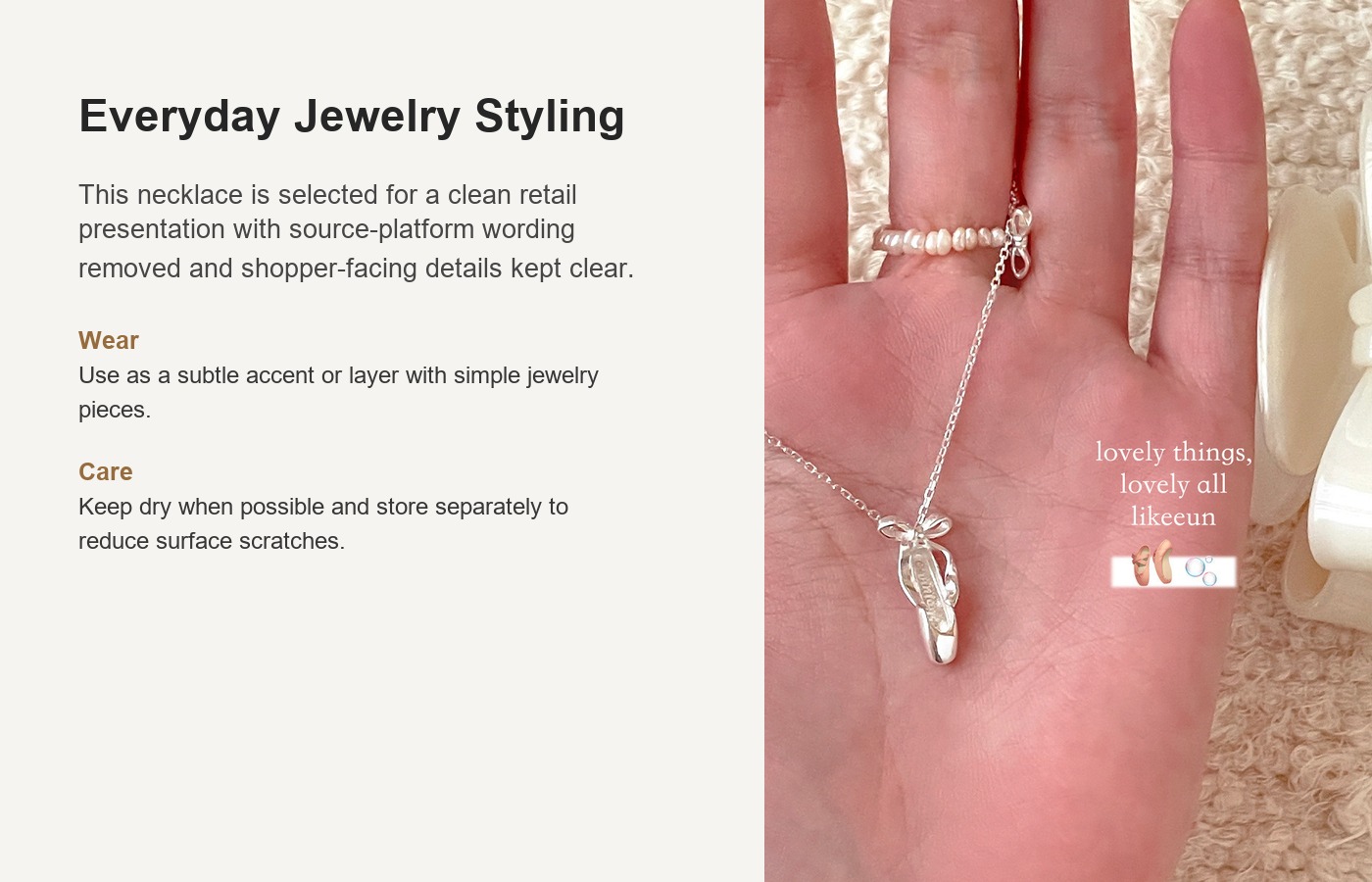 S925 Silver Bow Minimalist Collarbone Chain Necklace for Women detail image