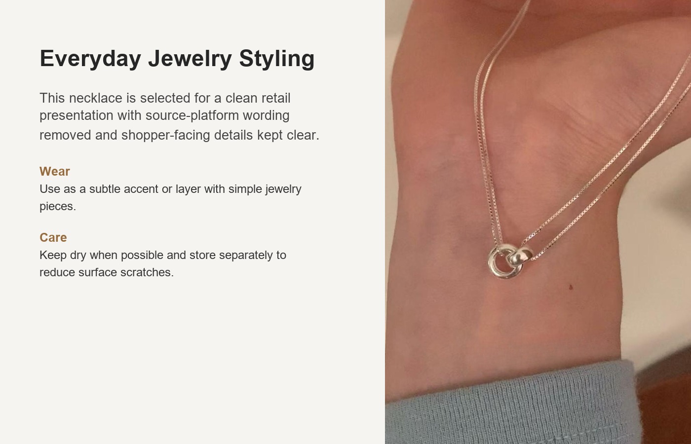 S925 Silver Collarbone Chain Box Chain Everyday Minimalist Necklace for Women detail image