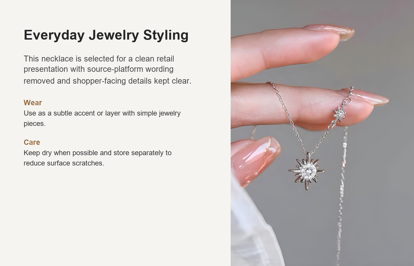 S925 Silver Collarbone Chain Minimalist Necklace for Women detail image
