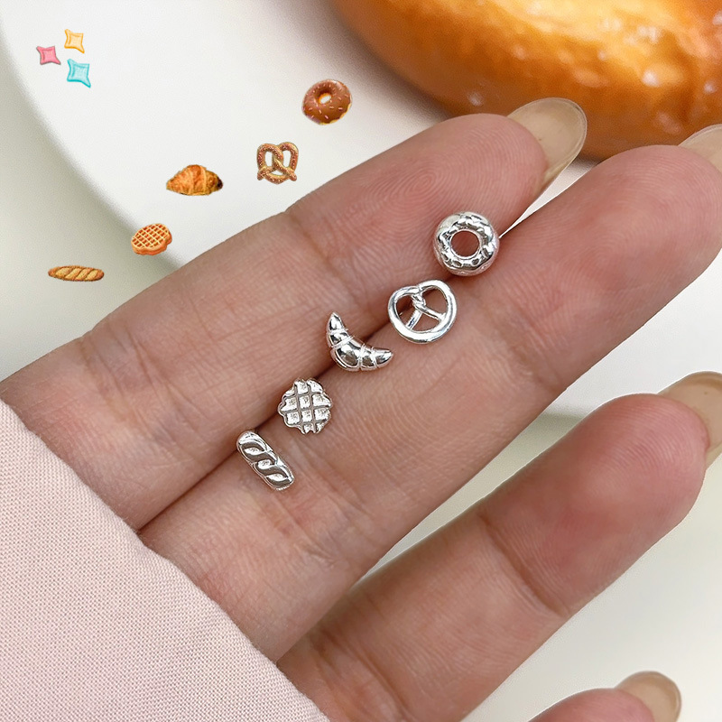 S925 Silver Croissant Minimalist Stud Earrings for Women main image 1