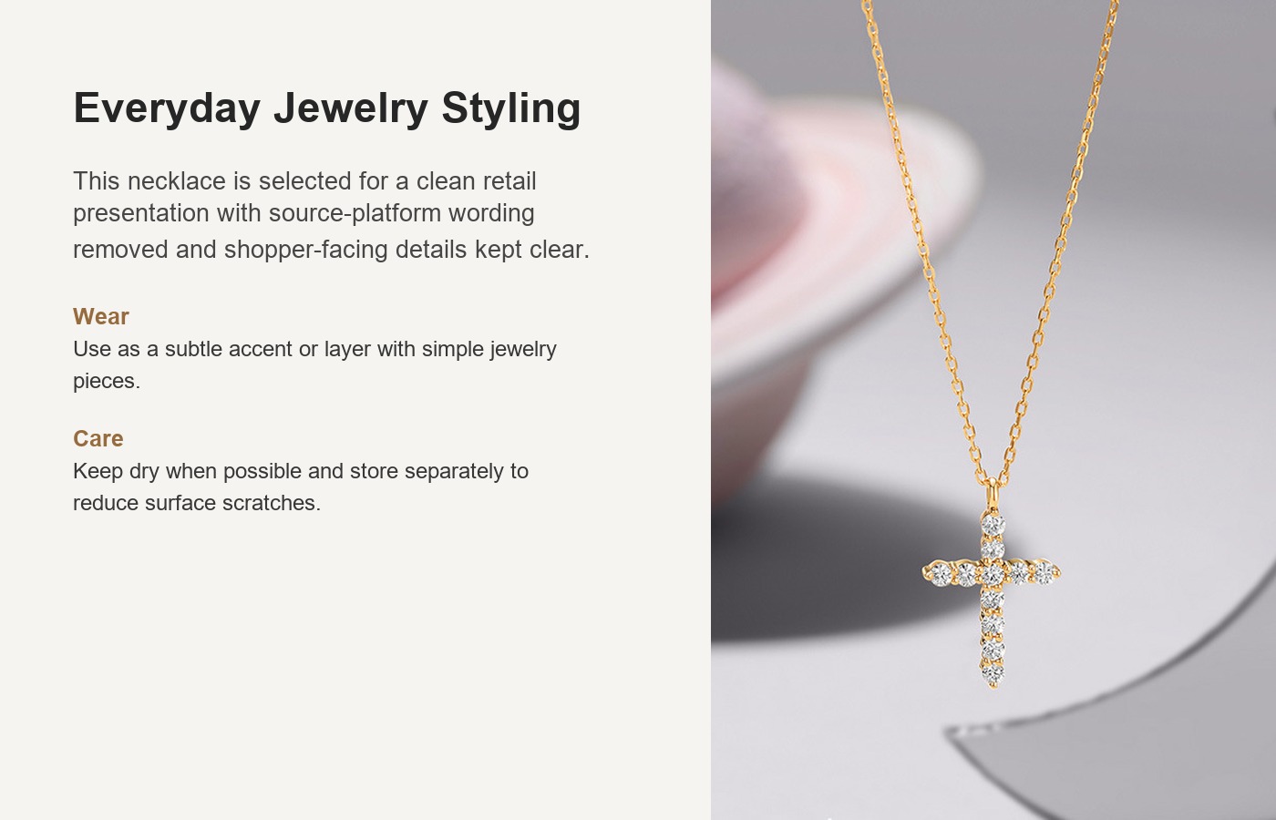 S925 Silver Cross Full CZ Light Luxury Collarbone Chain Necklace for Women detail image