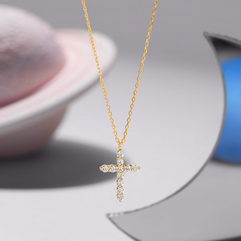 S925 Silver Cross Full CZ Light Luxury Collarbone Chain Necklace for Women main image 1