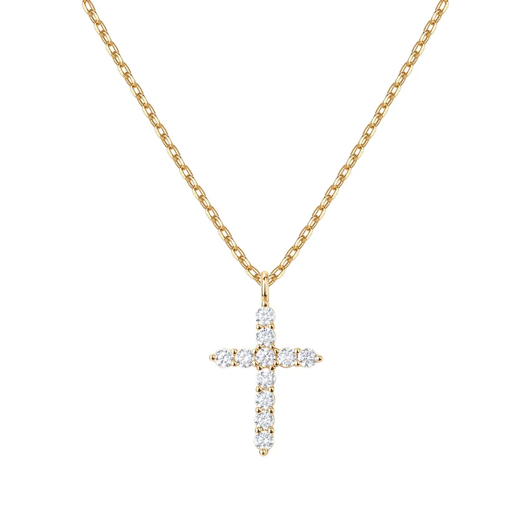 S925 Silver Cross Full CZ Light Luxury Collarbone Chain Necklace for Women main image 5
