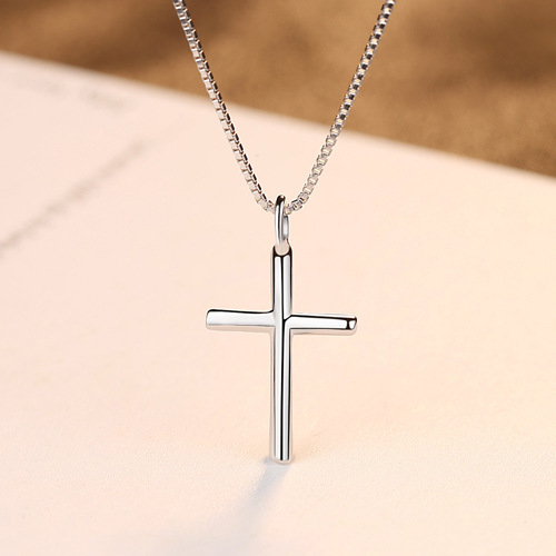 S925 Silver Cross Light Luxury Collarbone Chain Necklace for Women main image 1