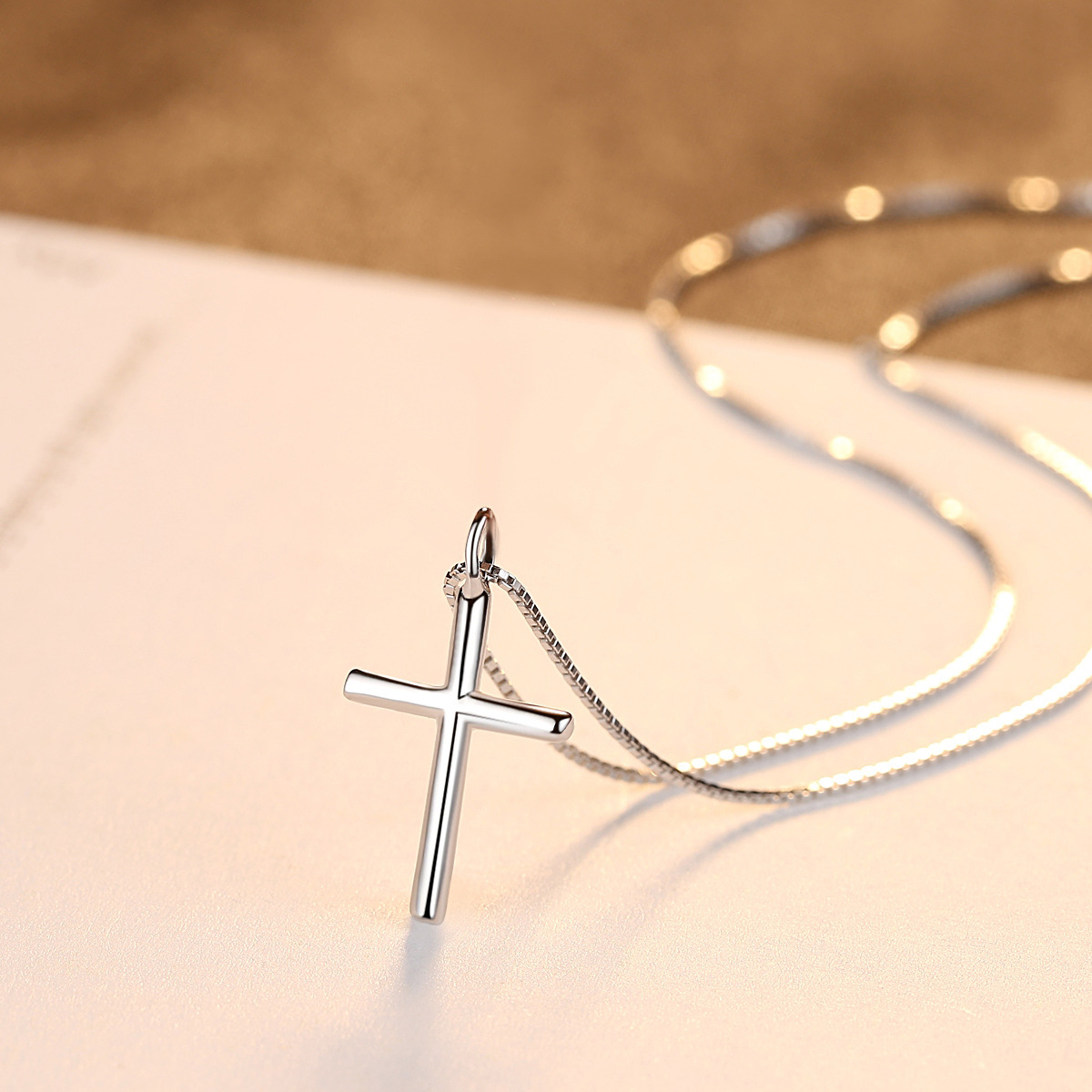 S925 Silver Cross Light Luxury Collarbone Chain Necklace for Women main image 3