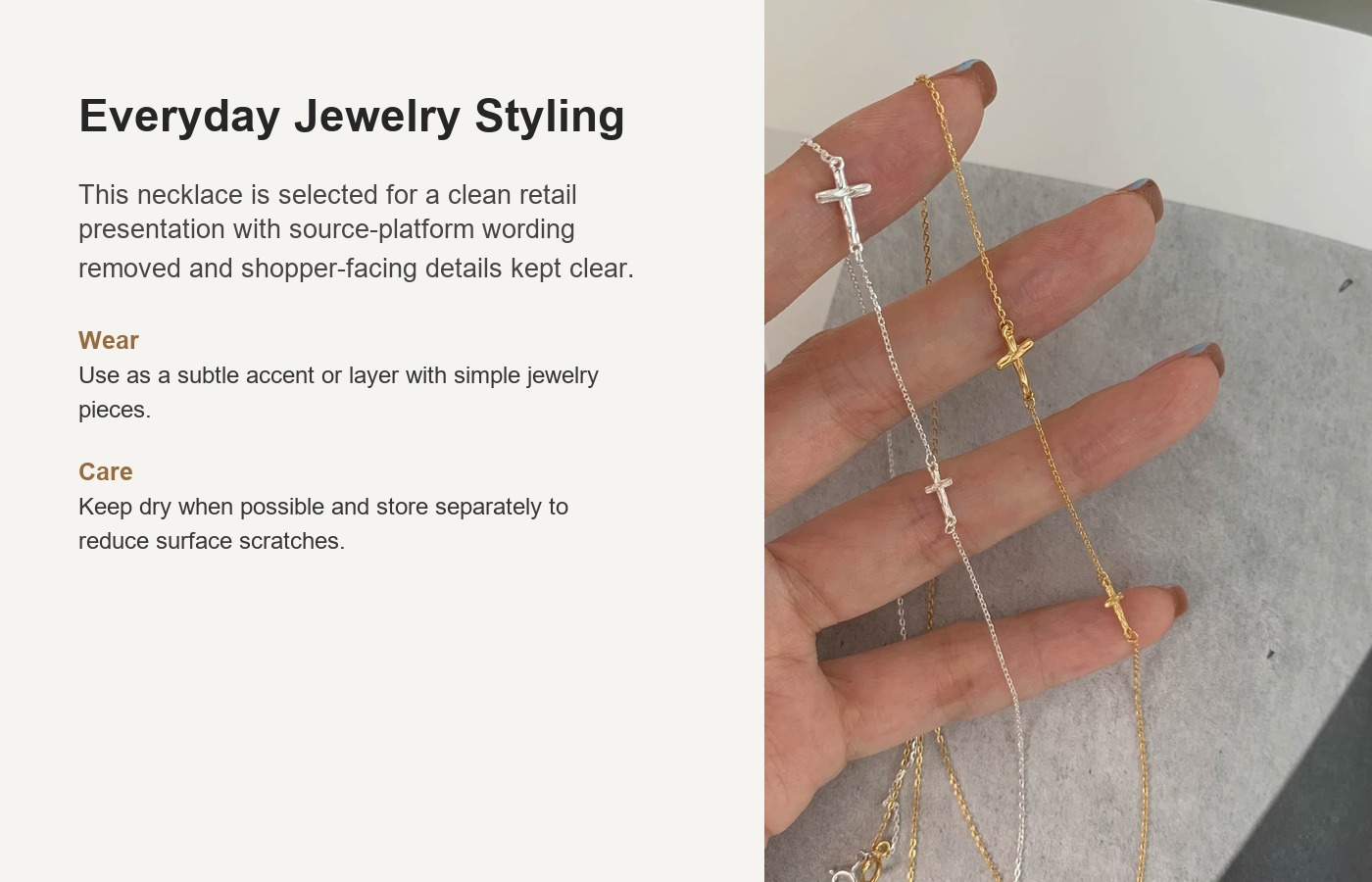 S925 Silver Cross Minimalist Collarbone Chain Cross Chain Party Necklace for Women detail image