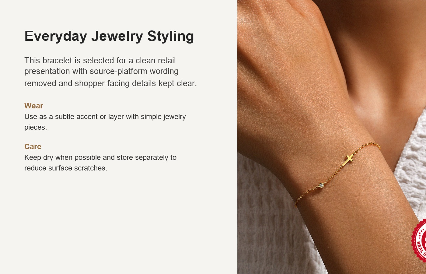 S925 Silver Cross Minimalist European American Micro Pave Bracelet for Women detail image