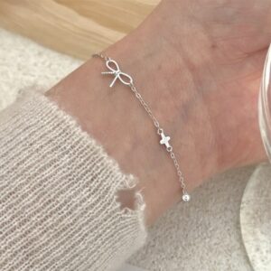 S925 Silver Cross Minimalist Korean Style Bracelet for Women main image 1