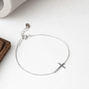 S925 Silver Cross Minimalist Light Luxury European American Bracelet for Women main image 1