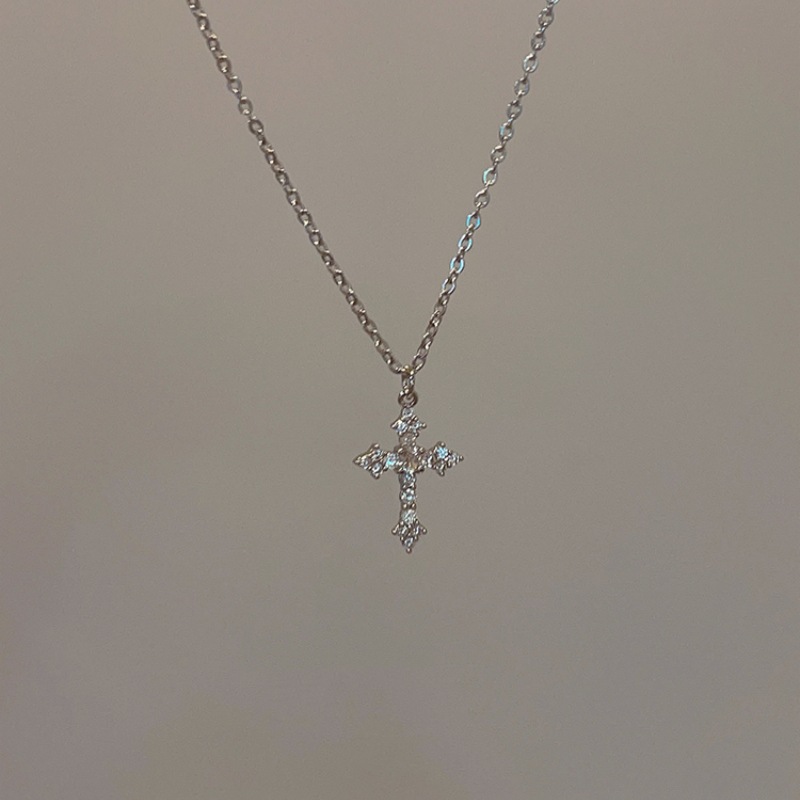 S925 Silver Cross Sparkle CZ Cross Chain Everyday Necklace for Women main image 3