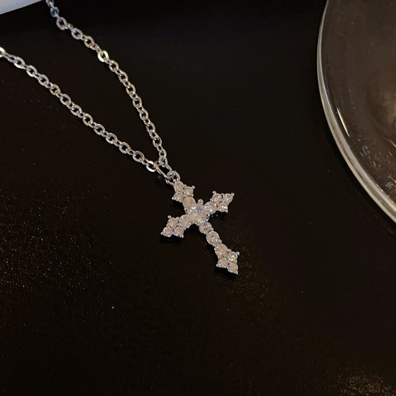 S925 Silver Cross Sparkle CZ Cross Chain Everyday Necklace for Women main image 4
