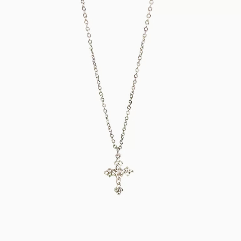 S925 Silver Cross Sparkle CZ Cross Chain Everyday Necklace for Women main image 5