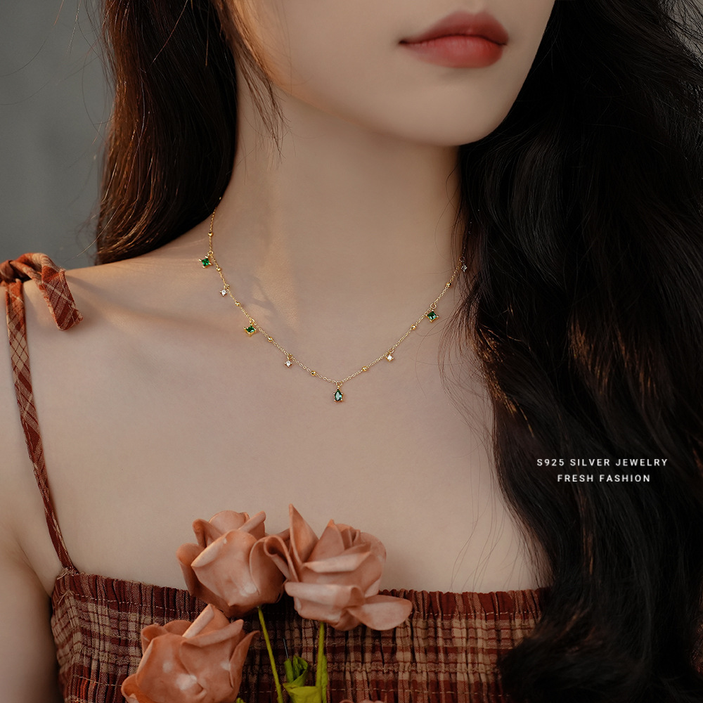 S925 Silver CZ Collarbone Chain Necklace for Women main image 3