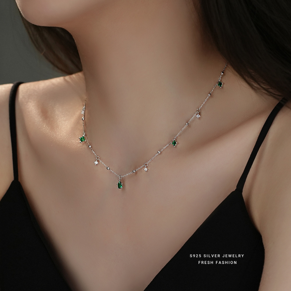 S925 Silver CZ Collarbone Chain Necklace for Women main image 4