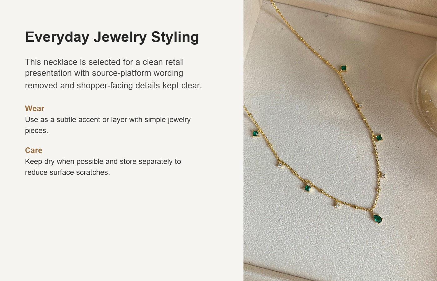 S925 Silver CZ Collarbone Chain Necklace for Women detail image