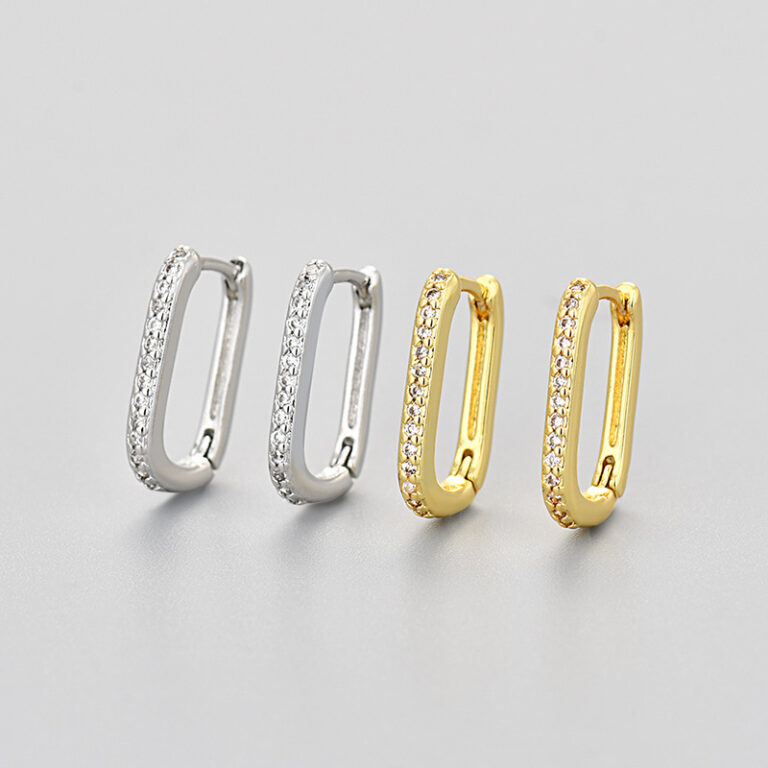 S925 Silver CZ European American Hoop Earrings main image 1