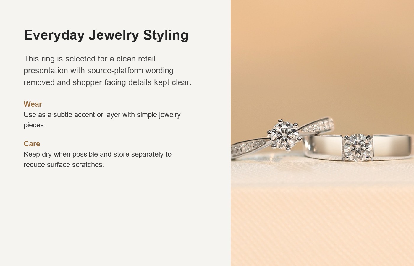 S925 Silver CZ French Vintage Ring detail image