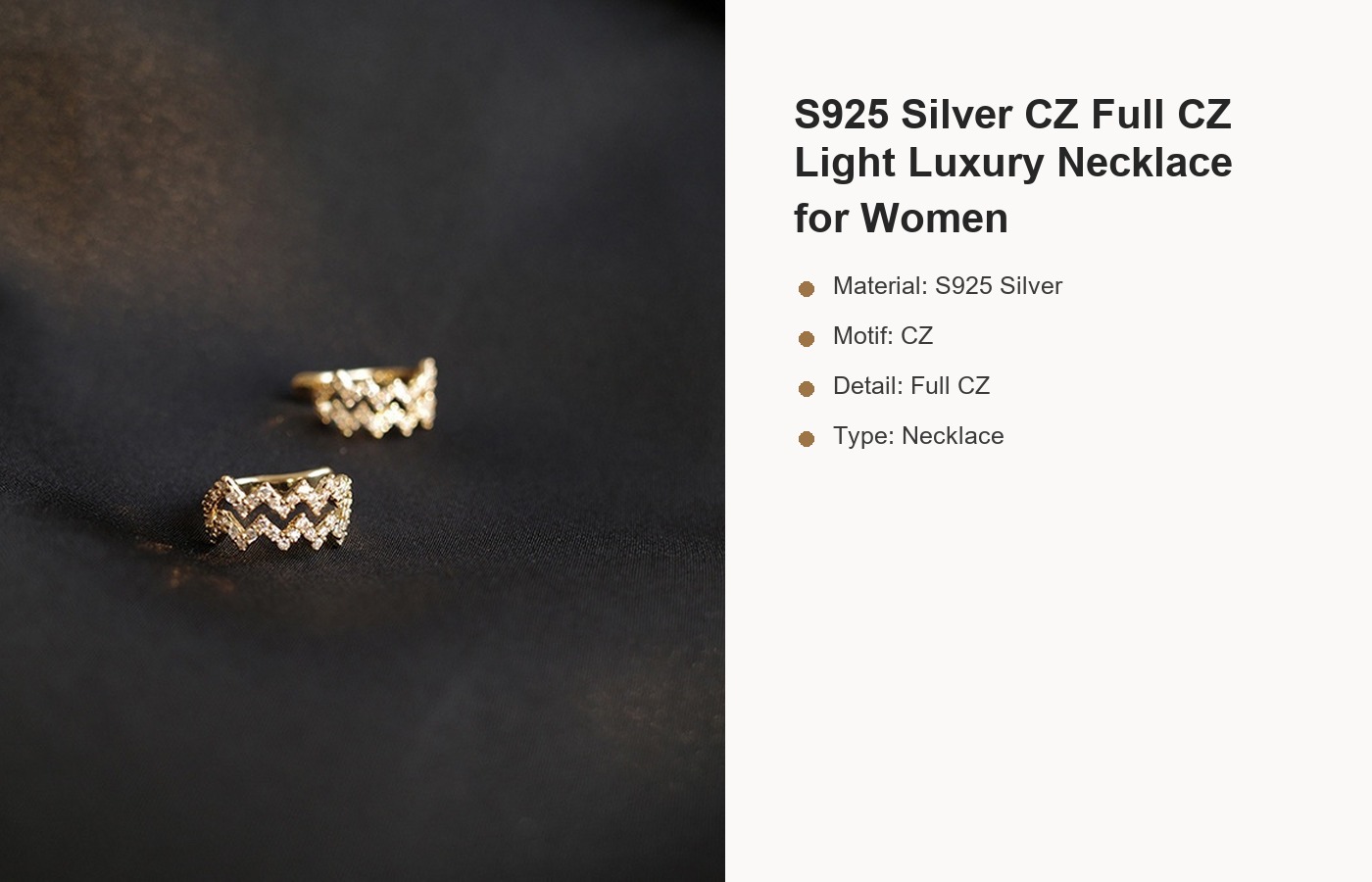 S925 Silver CZ Full CZ Light Luxury Necklace for Women detail image
