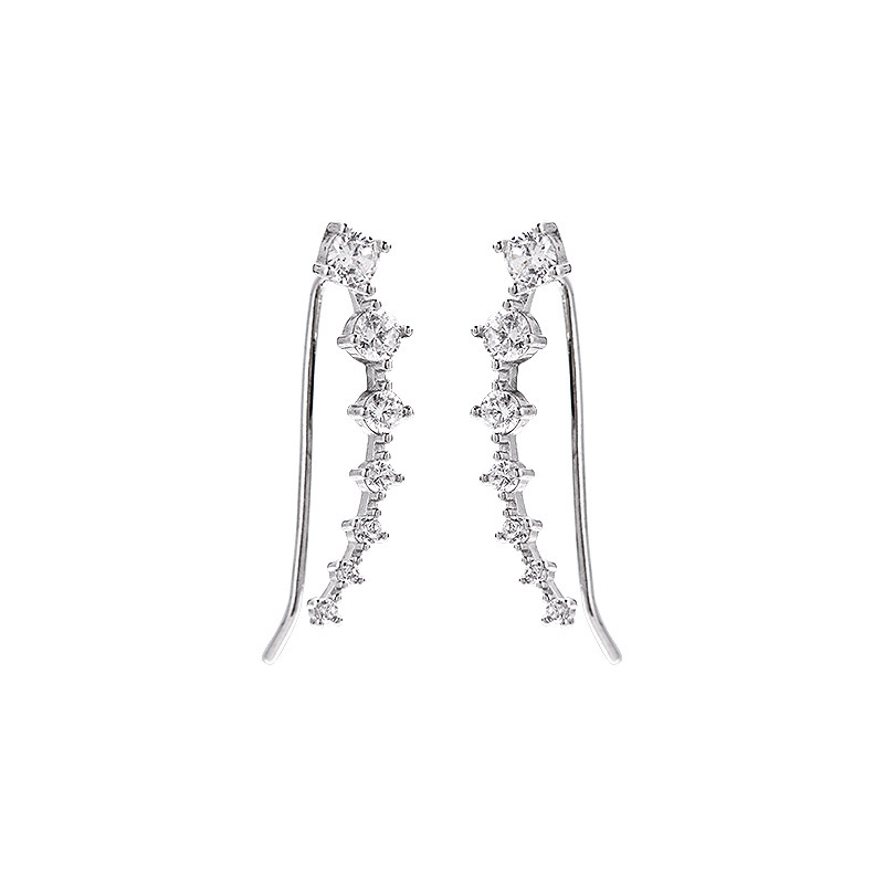 S925 Silver CZ Full CZ Sparkle CZ Light Luxury Stud Earrings for Women main image 5