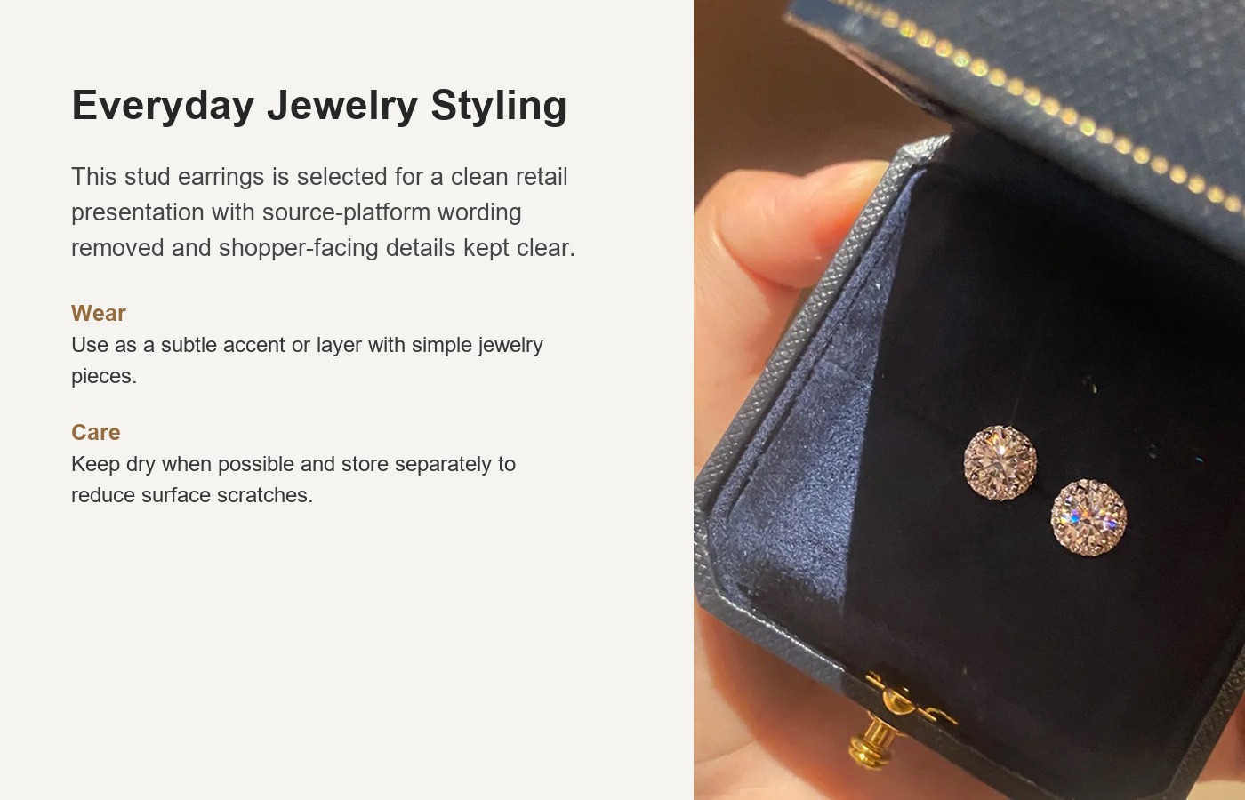 S925 Silver CZ Full CZ Stud Earrings for Women detail image