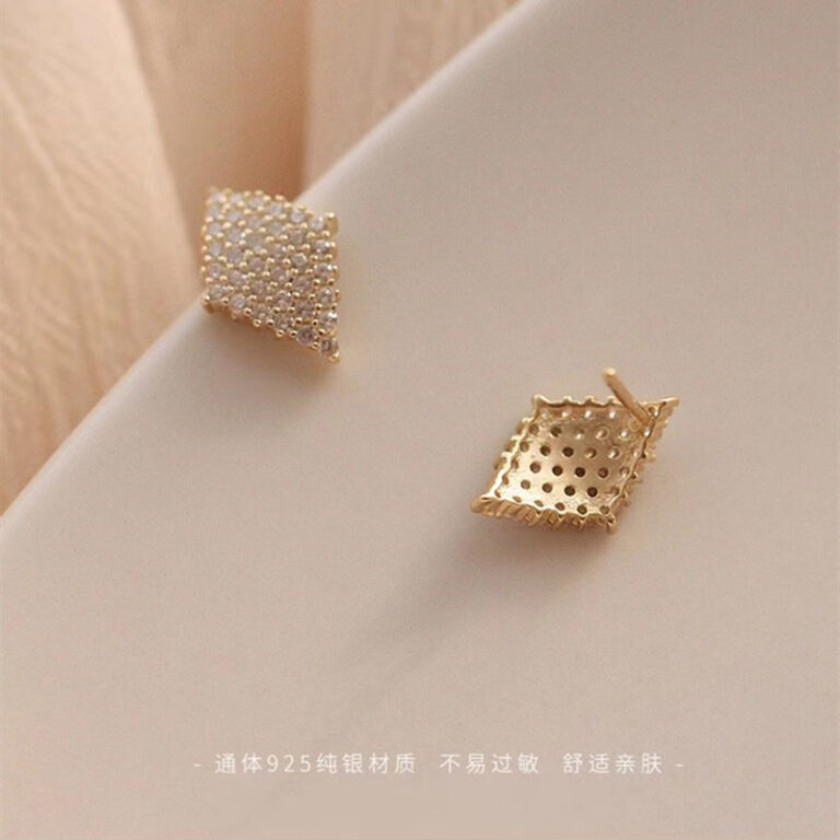 S925 Silver CZ Full CZ Vintage Stud Earrings for Women main image 1