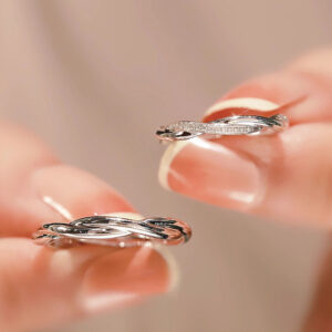 S925 Silver CZ Light Luxury Adjustable Open Ring for Women main image 1