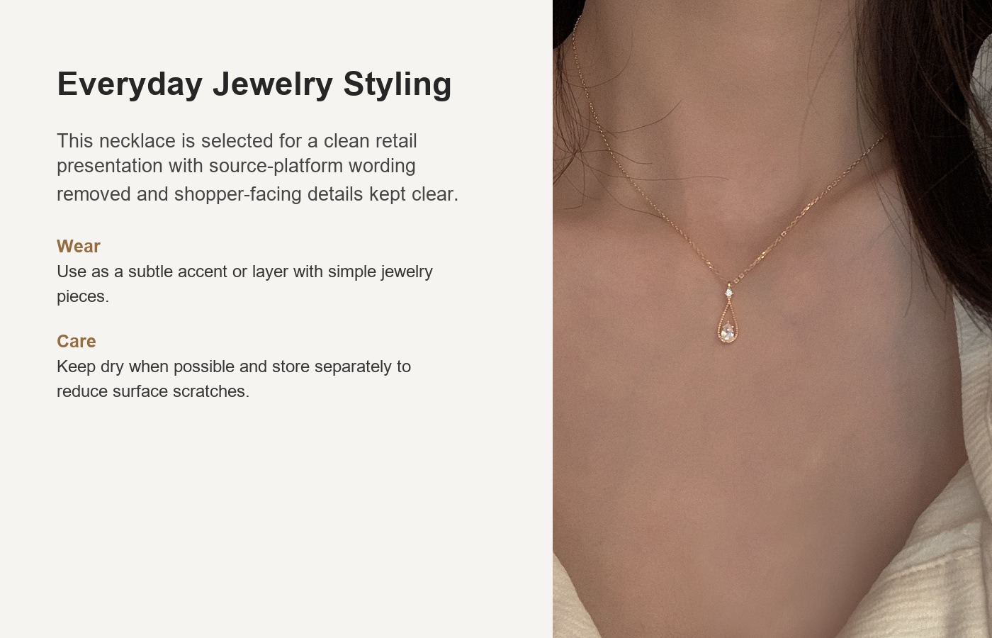 S925 Silver CZ Light Luxury Collarbone Chain Necklace for Women detail image