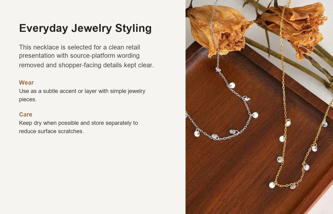 S925 Silver CZ Light Luxury Collarbone Chain Necklace for Women detail image