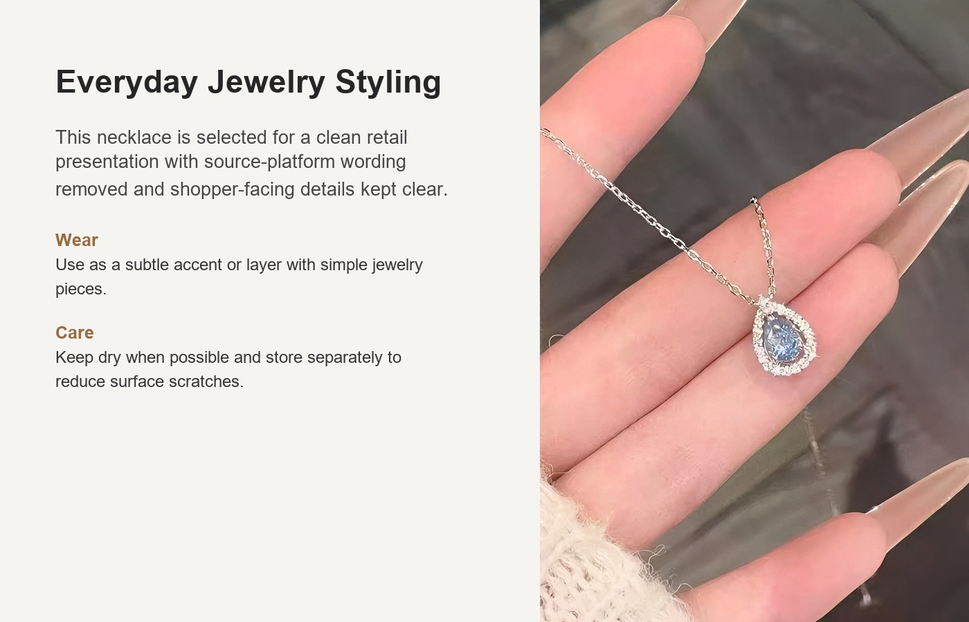 S925 Silver CZ Light Luxury Collarbone Chain Necklace for Women detail image