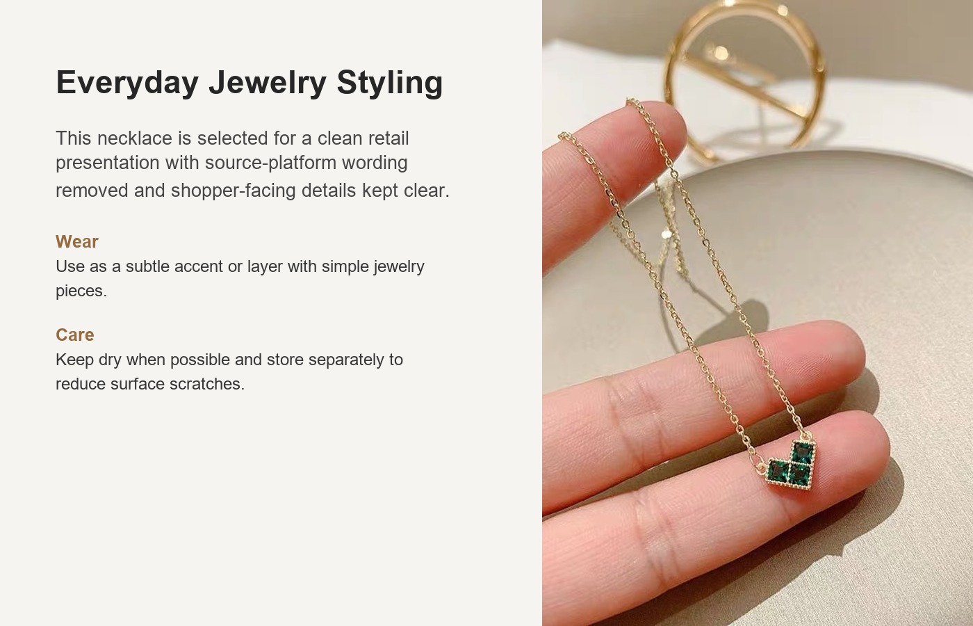 S925 Silver CZ Light Luxury Collarbone Chain Necklace for Women detail image