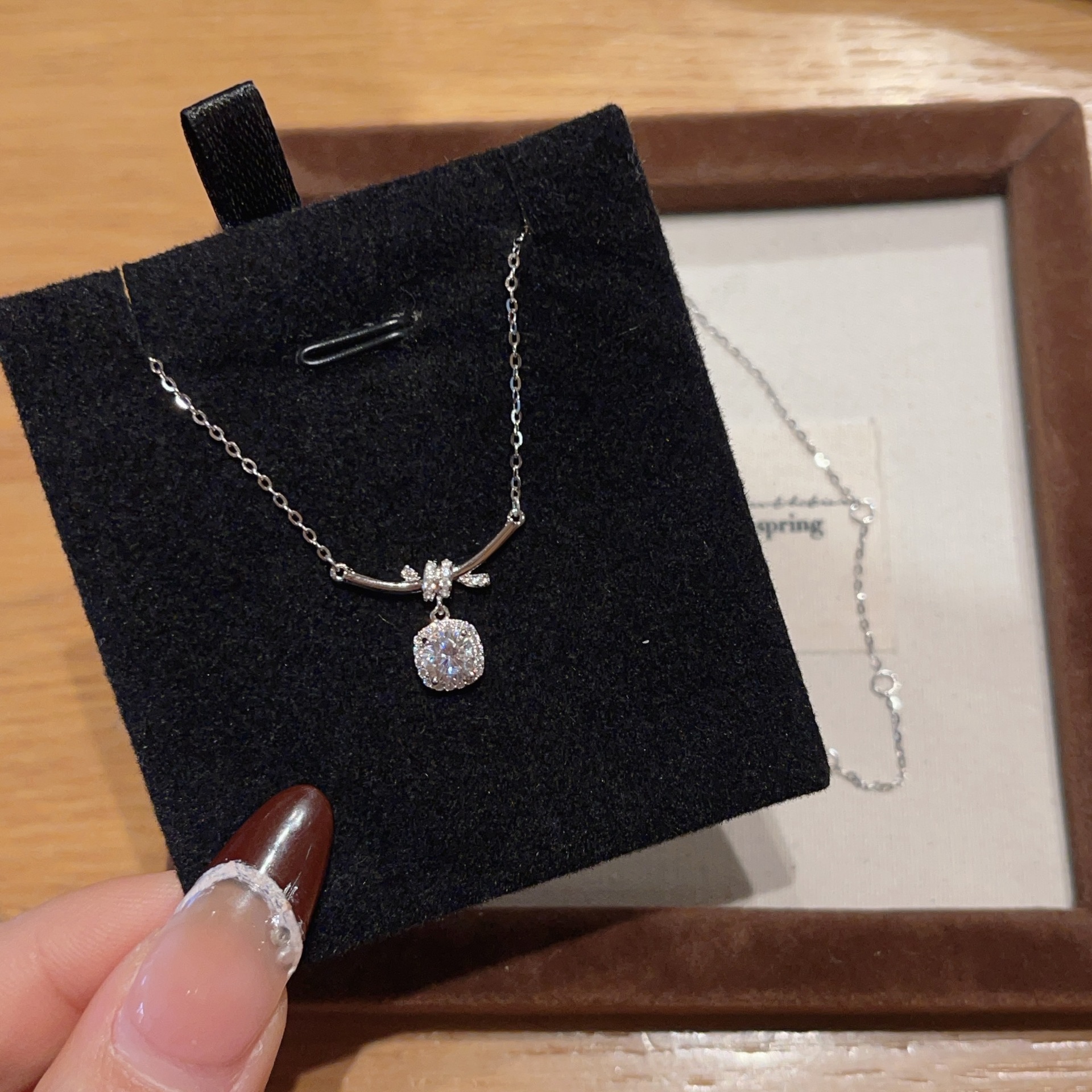 S925 Silver CZ Light Luxury Collarbone Chain Necklace for Women main image 1