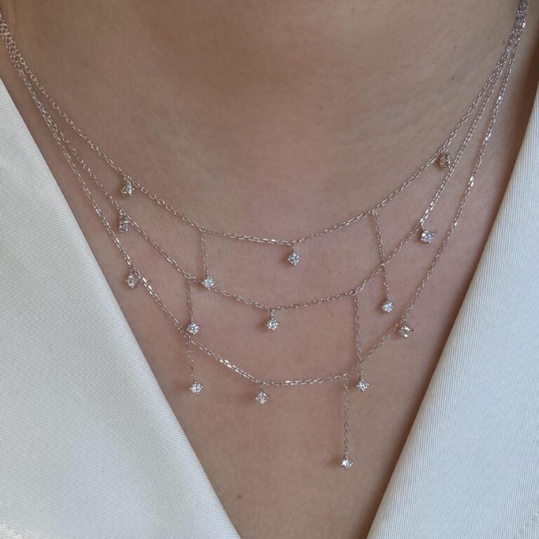 S925 Silver CZ Light Luxury Collarbone Chain Necklace for Women main image 1