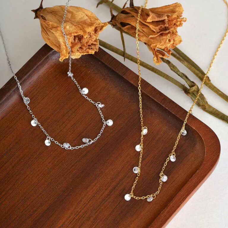 S925 Silver CZ Light Luxury Collarbone Chain Necklace for Women main image 1