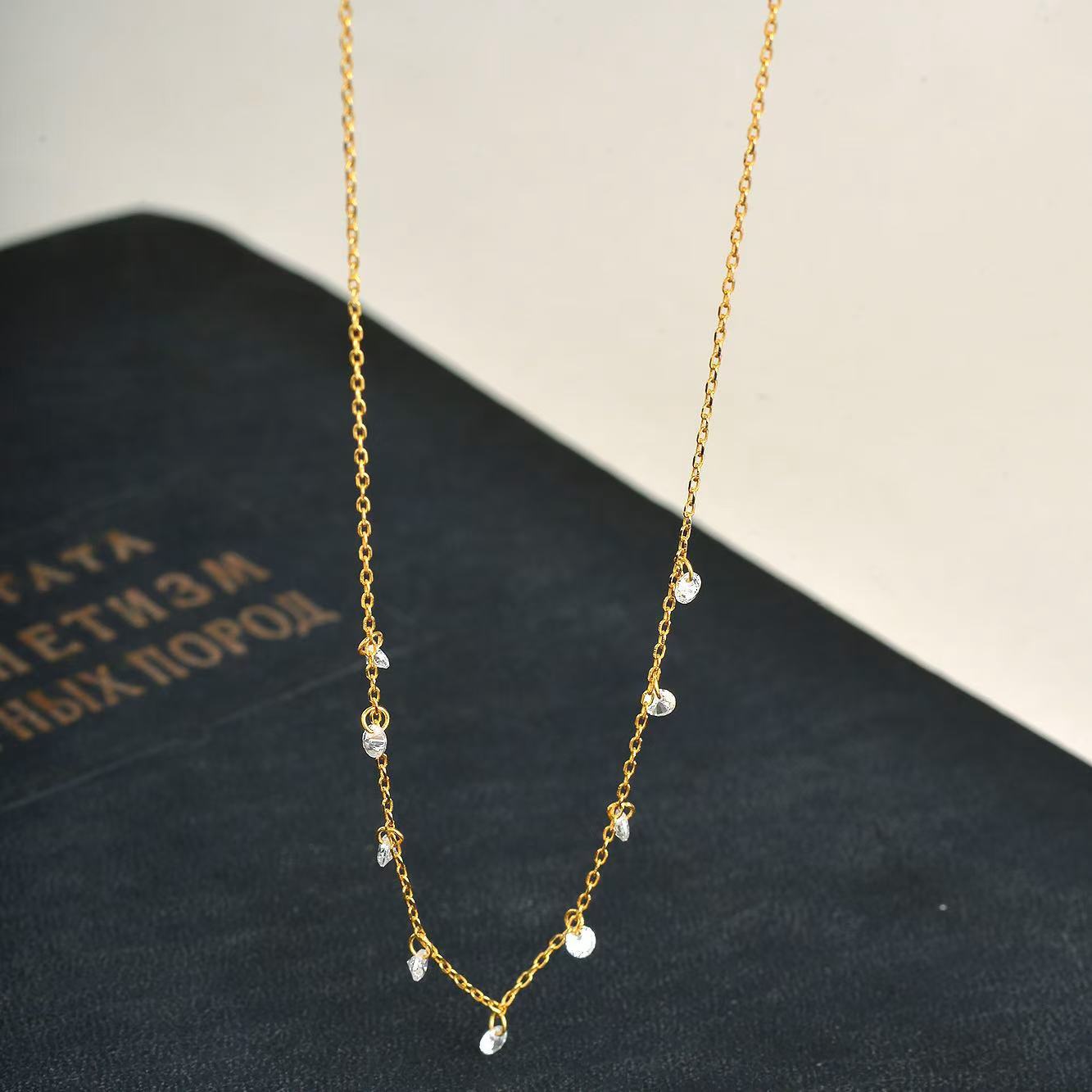 S925 Silver CZ Light Luxury Collarbone Chain Necklace for Women main image 4
