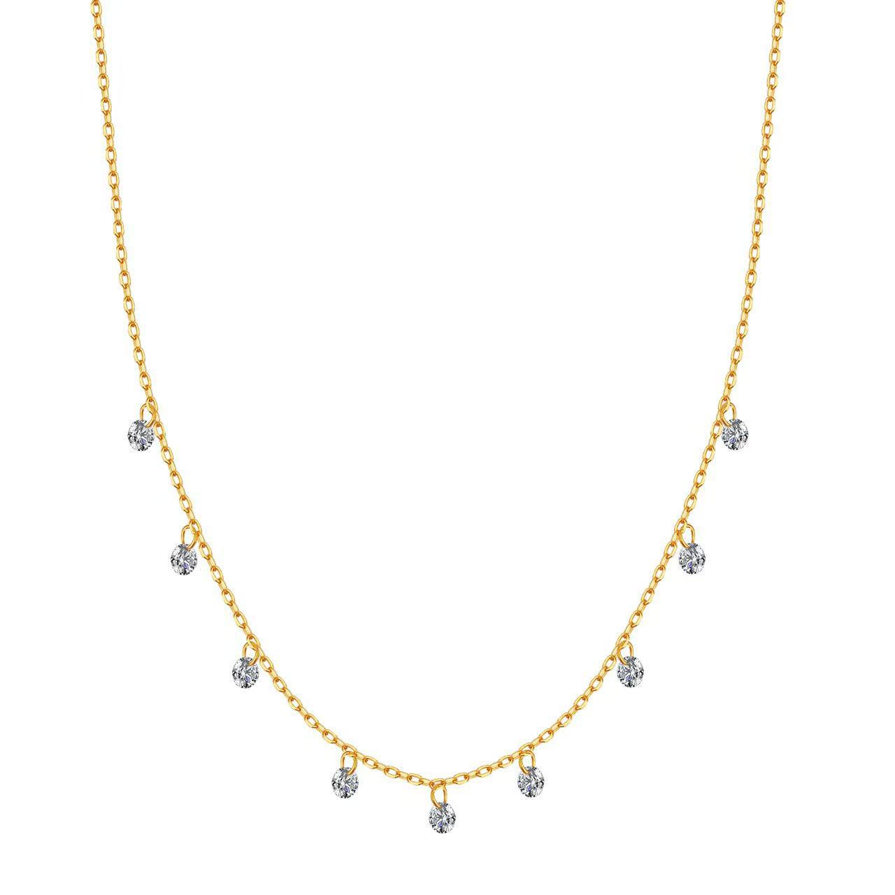 S925 Silver CZ Light Luxury Collarbone Chain Necklace for Women main image 5