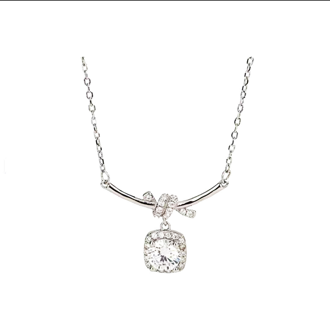 S925 Silver CZ Light Luxury Collarbone Chain Necklace for Women main image 5