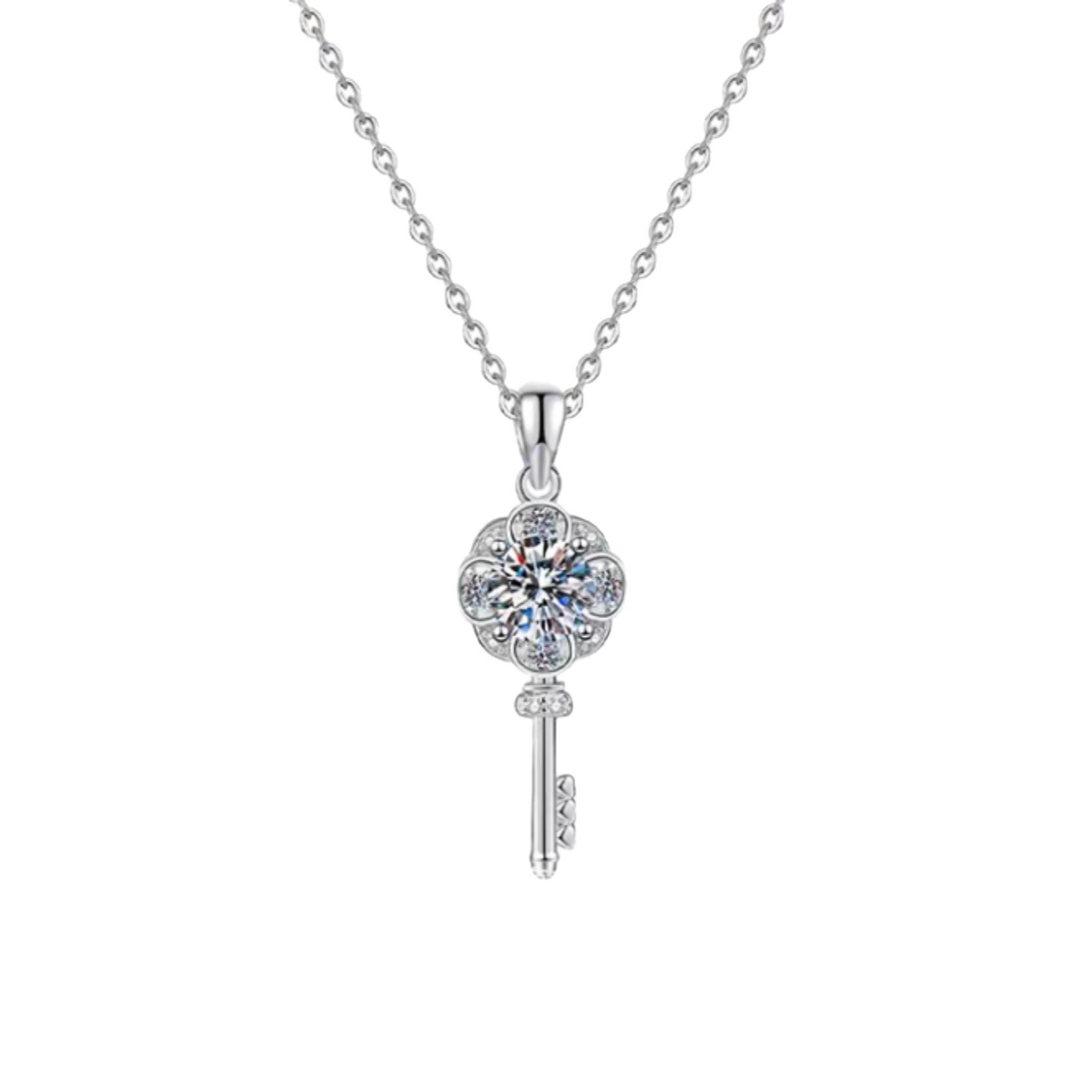 S925 Silver CZ Light Luxury Micro Pave Collarbone Chain Necklace main image 5