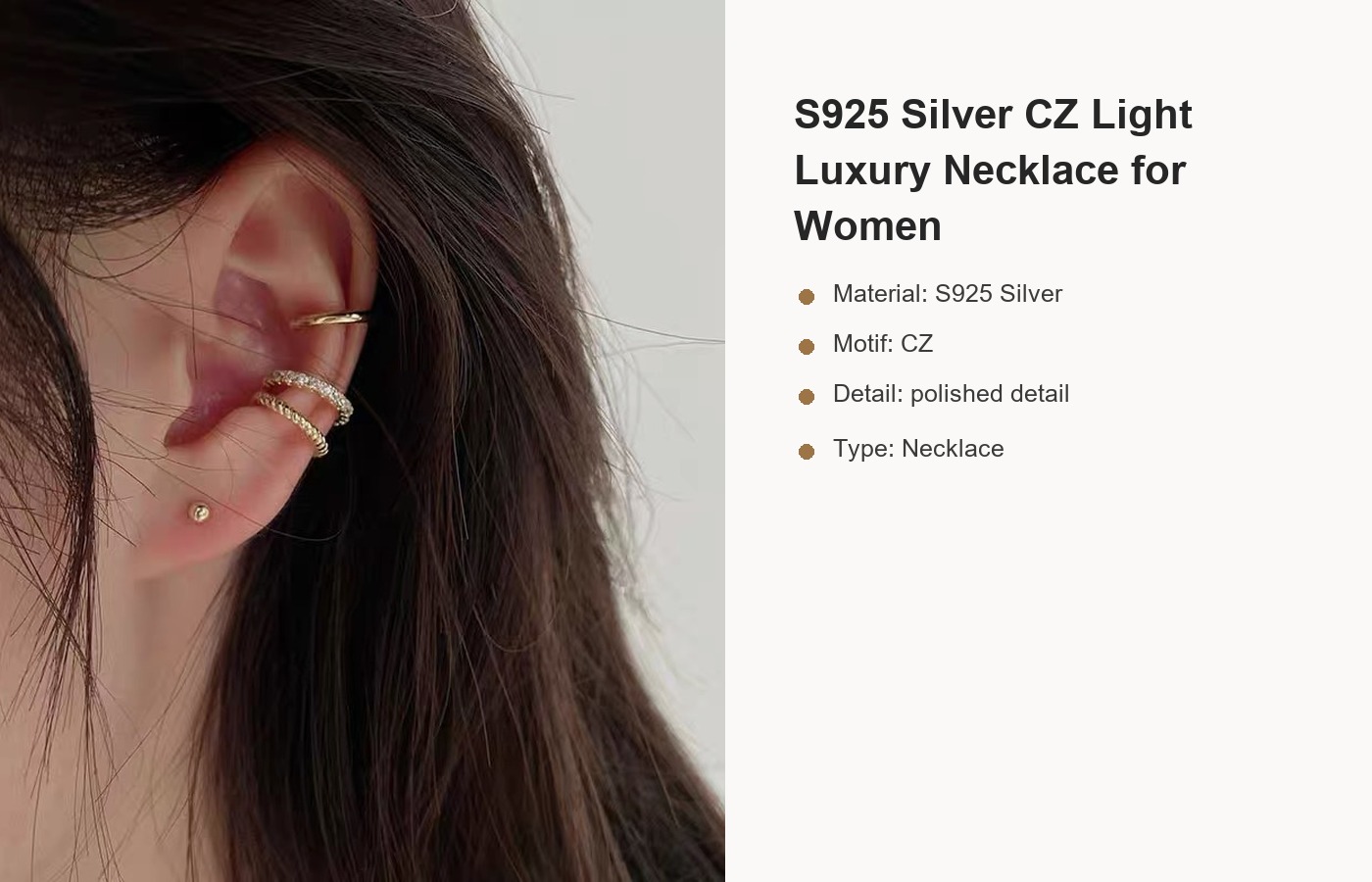 S925 Silver CZ Light Luxury Necklace for Women detail image