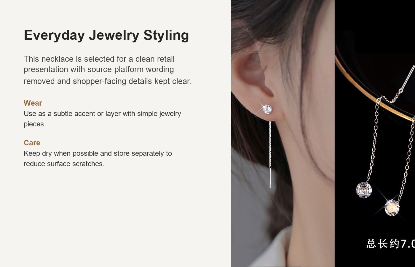 S925 Silver CZ Light Luxury Necklace for Women detail image