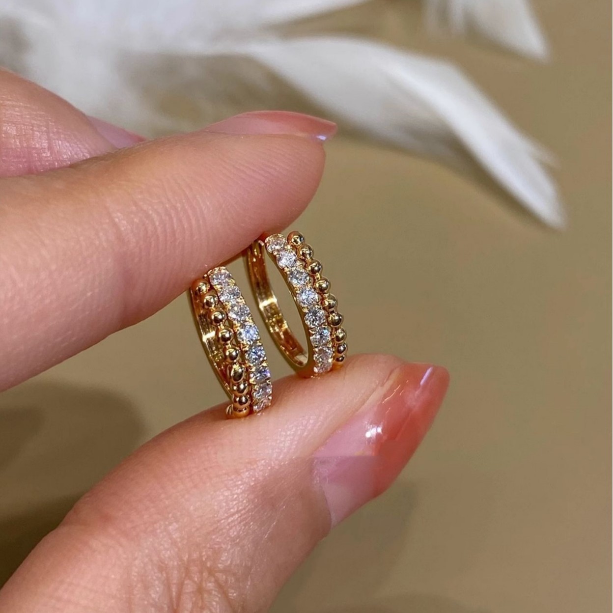 S925 Silver CZ Light Luxury Stud Earrings for Women main image 2